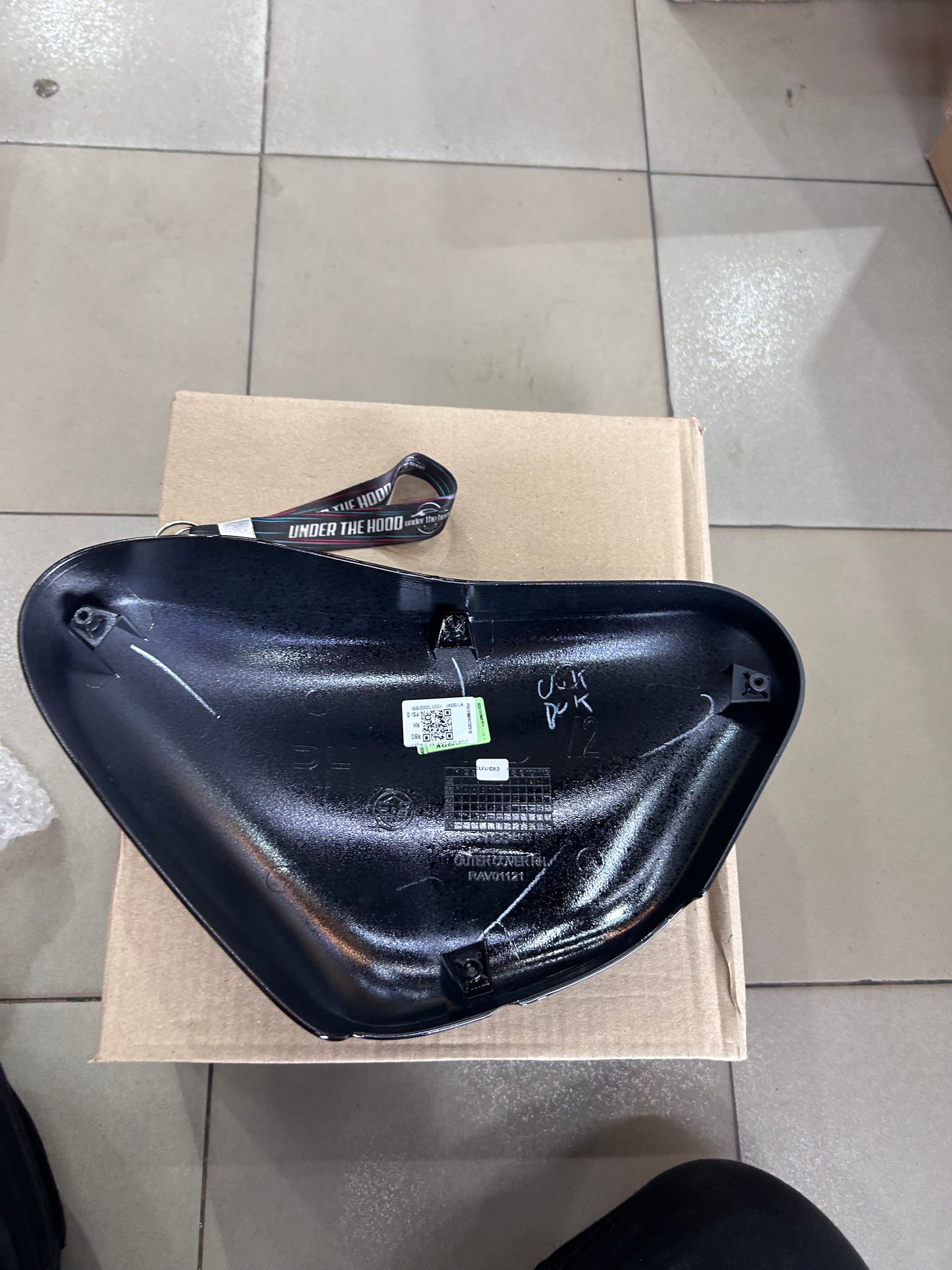 Royal Enfield Meteor 350 Fireball Orange RH Outer Cover with Orange Sticker Gloss Black RAV02805/A