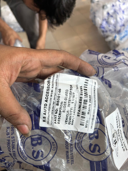 BS Auto Slider Guard for Royal Enfield Interceptor 650 / Continental GT 650 | Stainless Steel | Black Powder-Coated