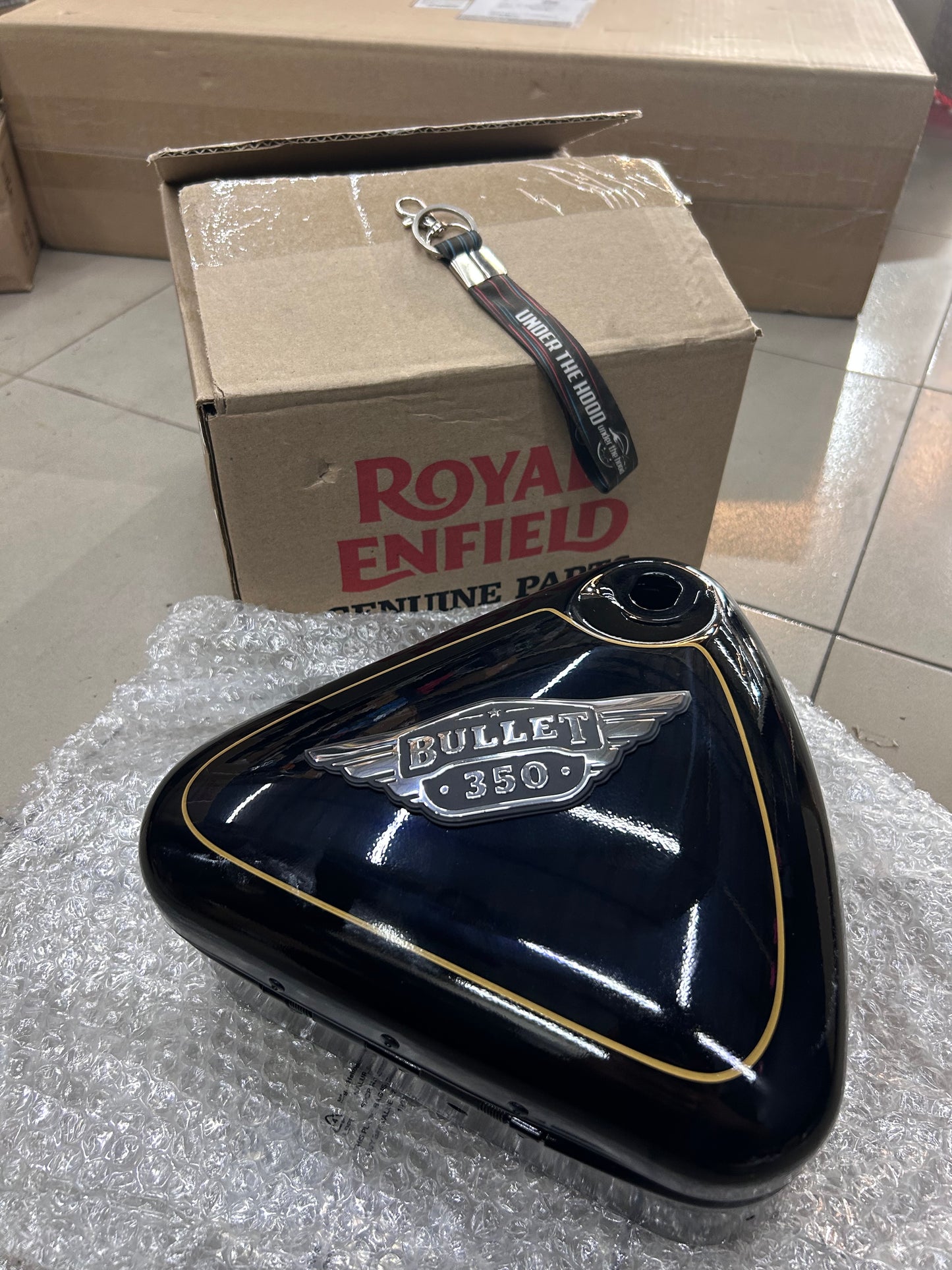 Genuine Royal Enfield Bullet 350 UCE (Kick Start) Air Filter Box Assembly with Sticker – Black – 801624
