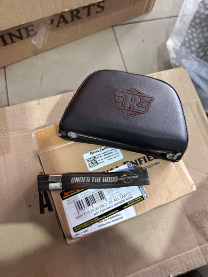 Royal Enfield Brown Passenger Backrest Pad KXA00153 — OEM Backrest Cushion for Bullet 350