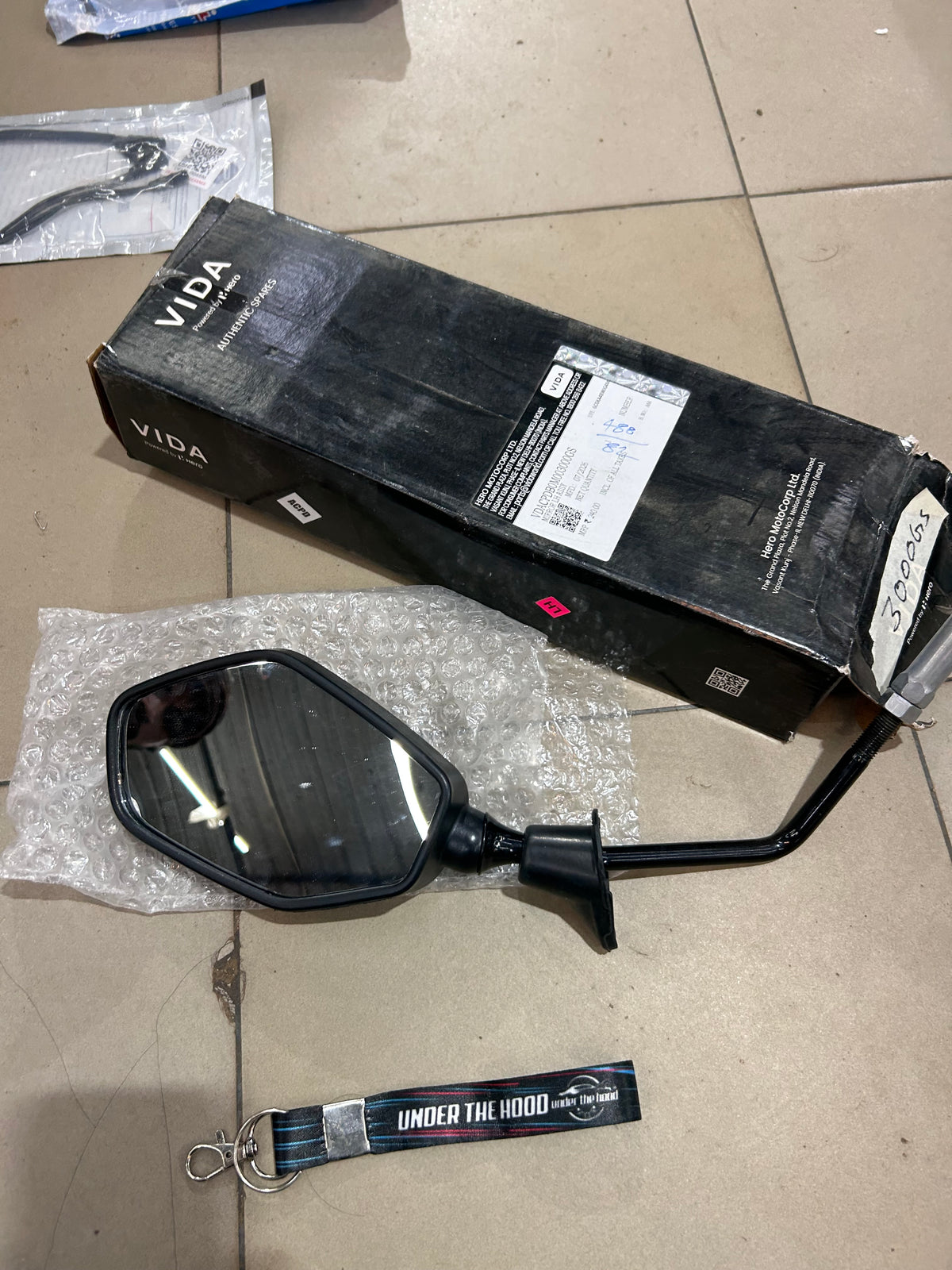 Hero VIDA VX2 Left Rear View Mirror Assembly – Genuine – VDACPDB0M003000GS