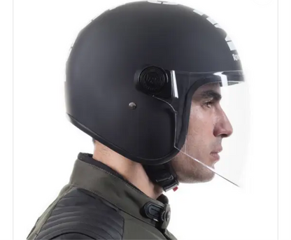 ROYAL ENFIELD MLG COPTER FACE LONG VISOR HELMET - MATT BLACK/DK