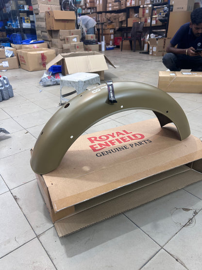 Royal Enfield Classic 350 / 500 UCE Rear Mudguard – Desert Storm Colour with Sticker – 873149 – Genuine OEM