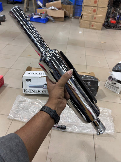 Silmen/Silman Indori Silencer with Plate – Direct Fit for Royal Enfield Meteor 350 & Classic Reborn 350 (J-Series)