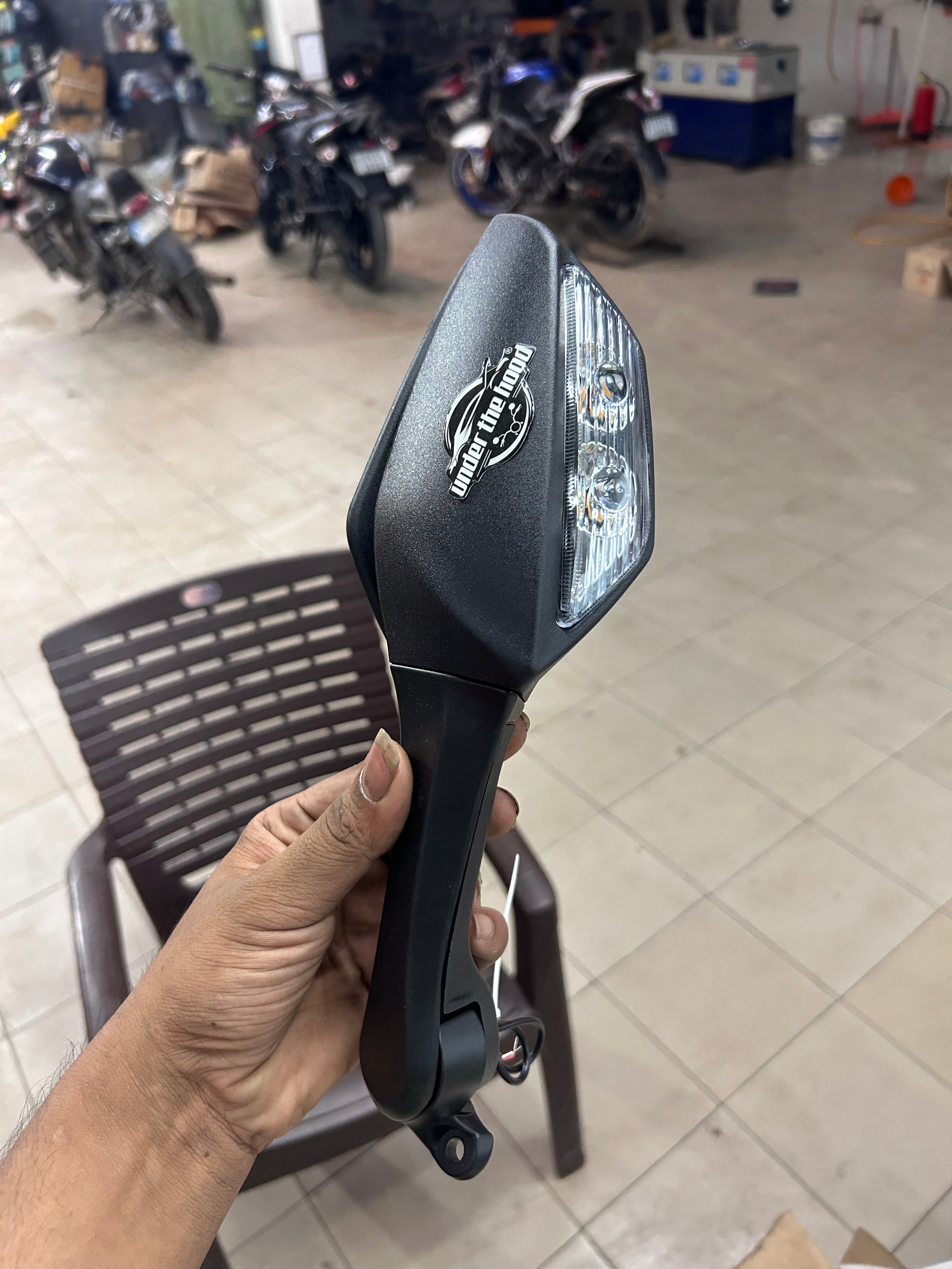 ZX6R MIRROR FOR R15 Rear View Side Mirror With Turn Signal Led