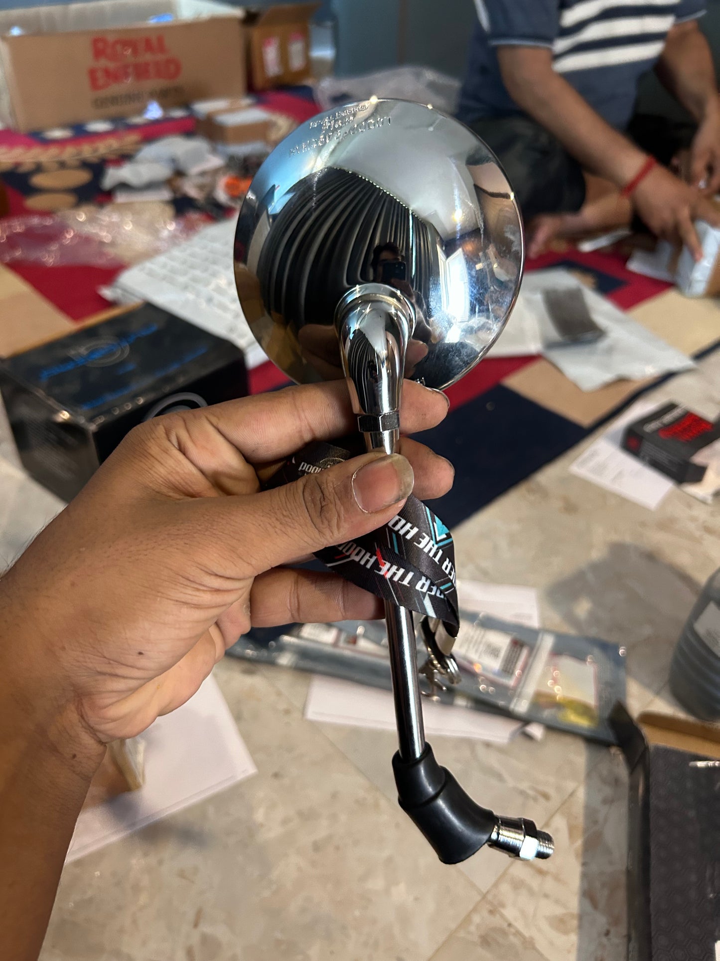 Royal Enfield RAL00277/E – LH Chrome Rear-View Mirror (Left Side, Handlebar Mount) for Meteor 350 (BS6), Classic 350 & Bullet 350