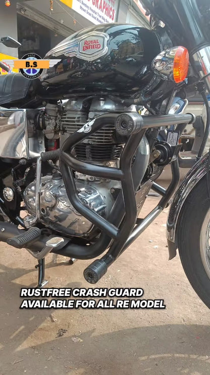 BS00421 Crash Guard for Royal Enfield Classic Reborn & Meteor 350 (Black & Chrome)