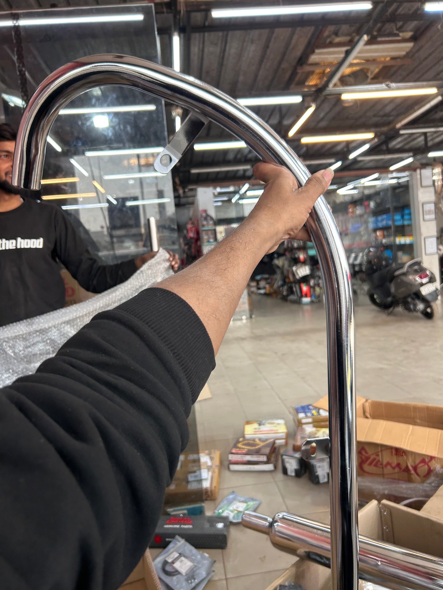 Royal Enfield 144055 – Exhaust Pipe Std Plated (Bend Pipe) for Old Bullet 350 / Deluxe / Machismo / Campus / Electra 4S–5S (Cast-Iron 350 Only)