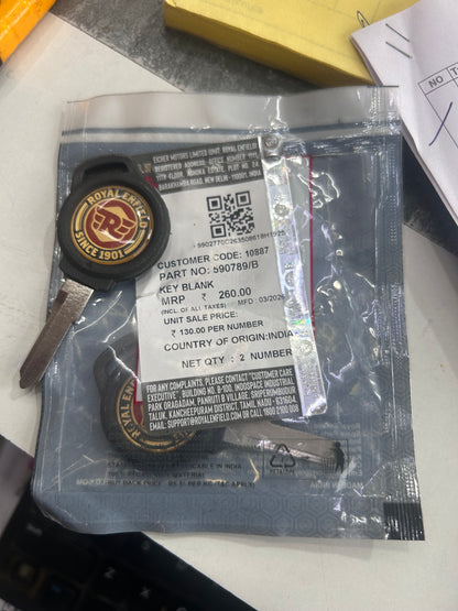 Royal Enfield Key Blank (Ignition/Fuel/Side-lock) — Bullet 350 KS – BS3 (Verified) — 590789