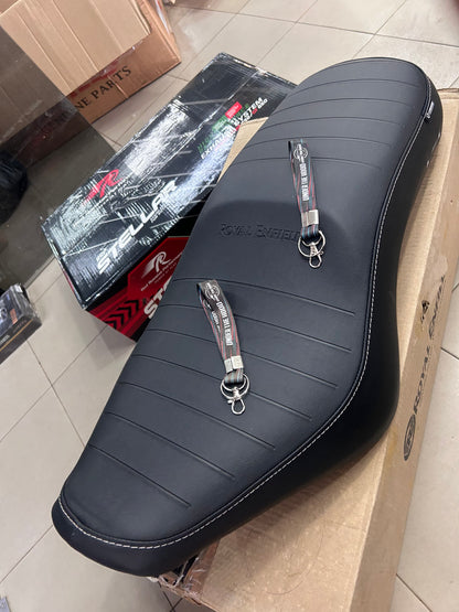 Royal Enfield Black Low Ride Dual Seat KXA00053 — OEM Lowered Seat for Bullet 350