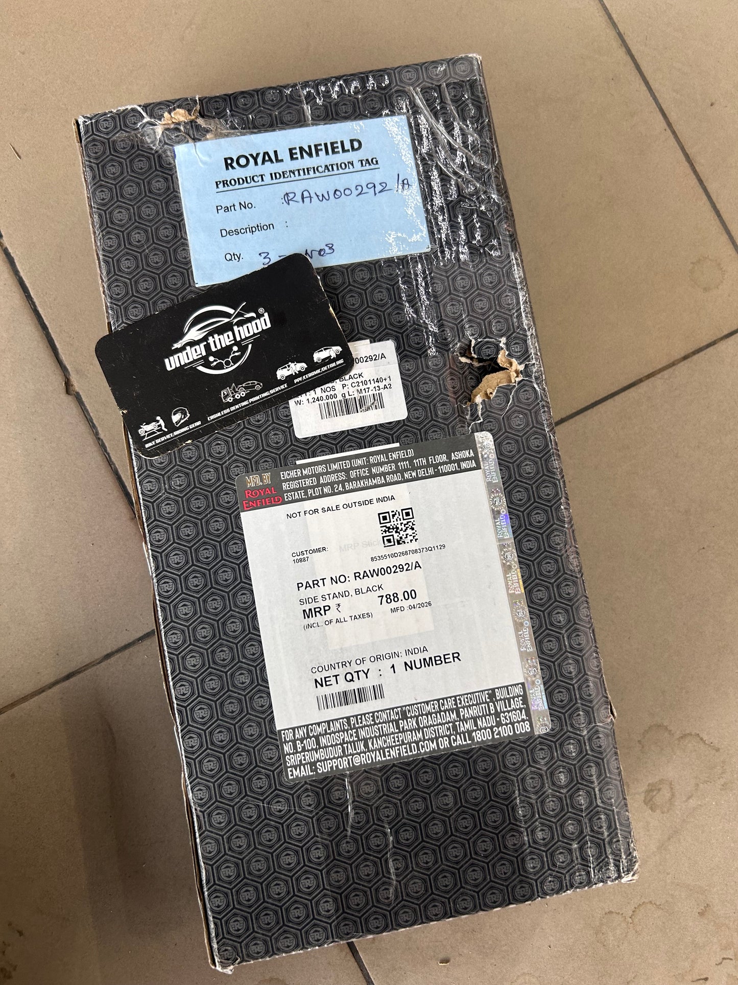 Royal Enfield Side Stand Black RAW00292/A for Bear 650