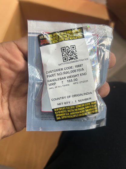 RAL00610/A – Genuine Royal Enfield Handlebar Weight End for Continental GT 650 (BS6)
