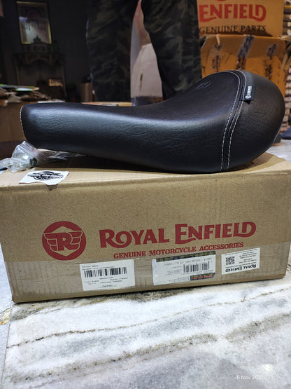Royal Enfield 1990703 Black Low Ride Rider Seat — OEM Low Profile Seat for Classic UCE