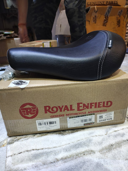 Royal Enfield 1990703 Black Low Ride Rider Seat — OEM Low Profile Seat for Classic UCE