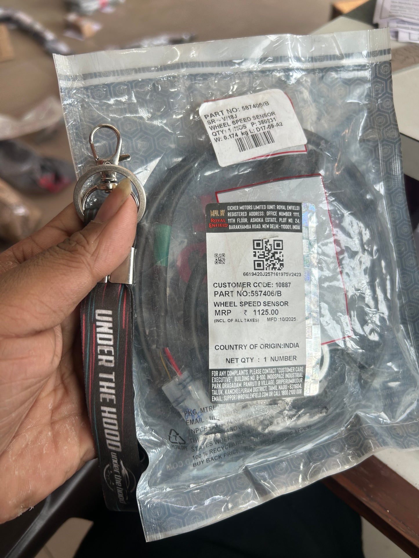 Royal Enfield Wheel Speed Sensor (ABS) — Himalayan 410 Euro 4 (BS4) — 587406/B | Genuine OE