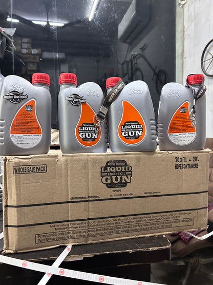 Royal Enfield Liquid Gun 10W50 Fully Synthetic Engine Oil 1L – Interceptor 650 / Continental GT 650 – Part 3900105