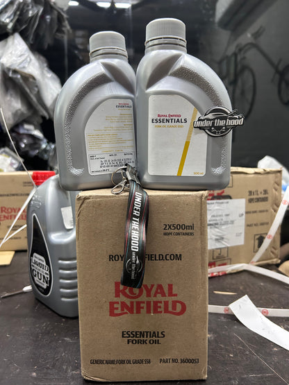Royal Enfield 3600053 – Essentials Front Fork Oil Grade SS8 (500ml) for Classic, Bullet, Meteor, Himalayan & 650 Twins