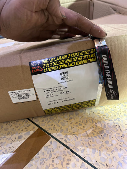 Original Royal Enfield Alloy Wheels (UCE Dual-Disc) — Front 19" 1120035/B + Rear 18" 1120040/B — Fits Classic 350/500 UCE & Thunderbird 350/500 (rear) — Genuine OE