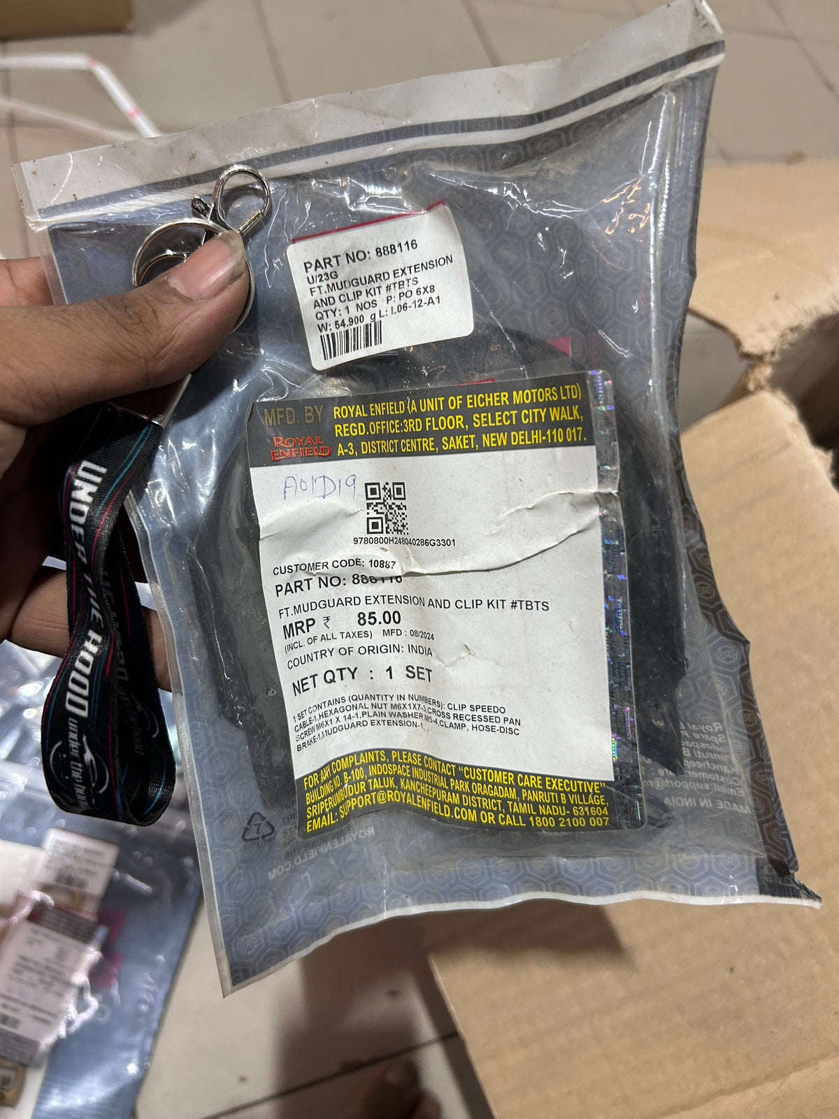Royal Enfield Thunderbird TBTS Front Mudguard Extension & Clip Kit – 888116