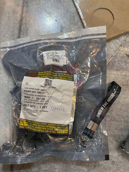 888347 – Footrest Rubber Kit (UCE) for Bullet 350 UCE, Bullet 500 UCE, Electra 350 UCE, Classic 350/500 UCE – Genuine Royal Enfield