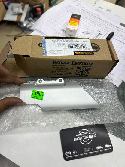 Royal Enfield Silver Master Cylinder Guard 1990219 — OEM Aluminium Cover for Himalayan & Scram