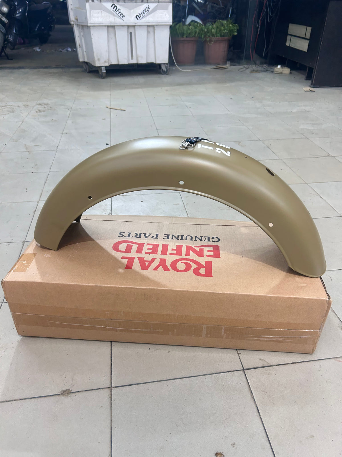 Royal Enfield Classic 350 / 500 UCE Rear Mudguard – Desert Storm Colour with Sticker – 873149 – Genuine OEM