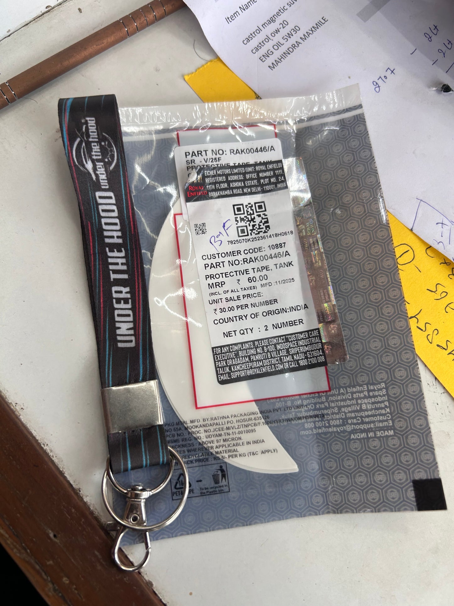 Royal Enfield RAK00446/A – OEM Protective Tank Tape / Film for Classic 350 & Bullet 350 (Tank Paint Guard)