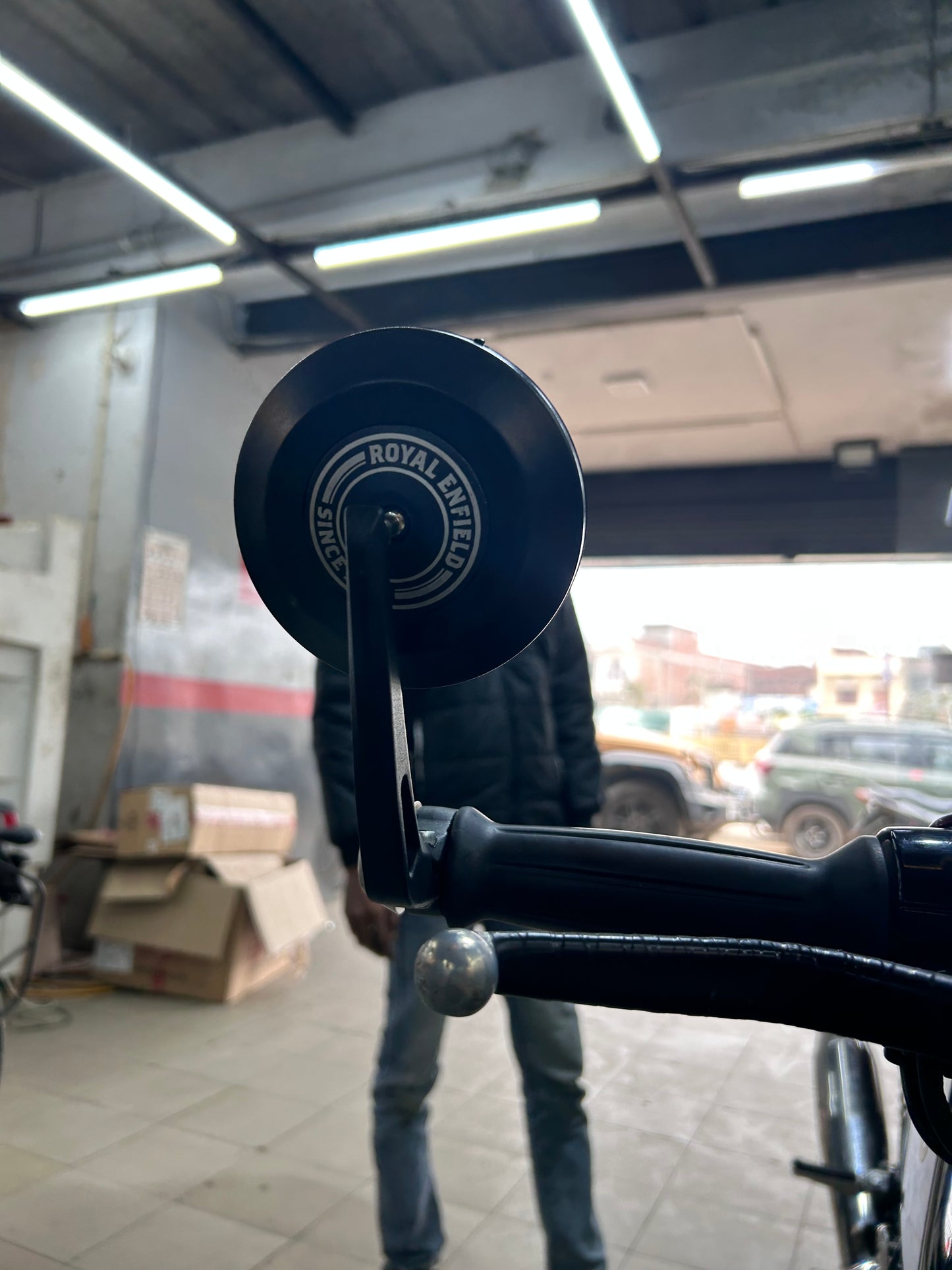 Premium GMA-Style Bar-End Touring Mirrors for Royal Enfield (Replica) – Under The Hood Edition