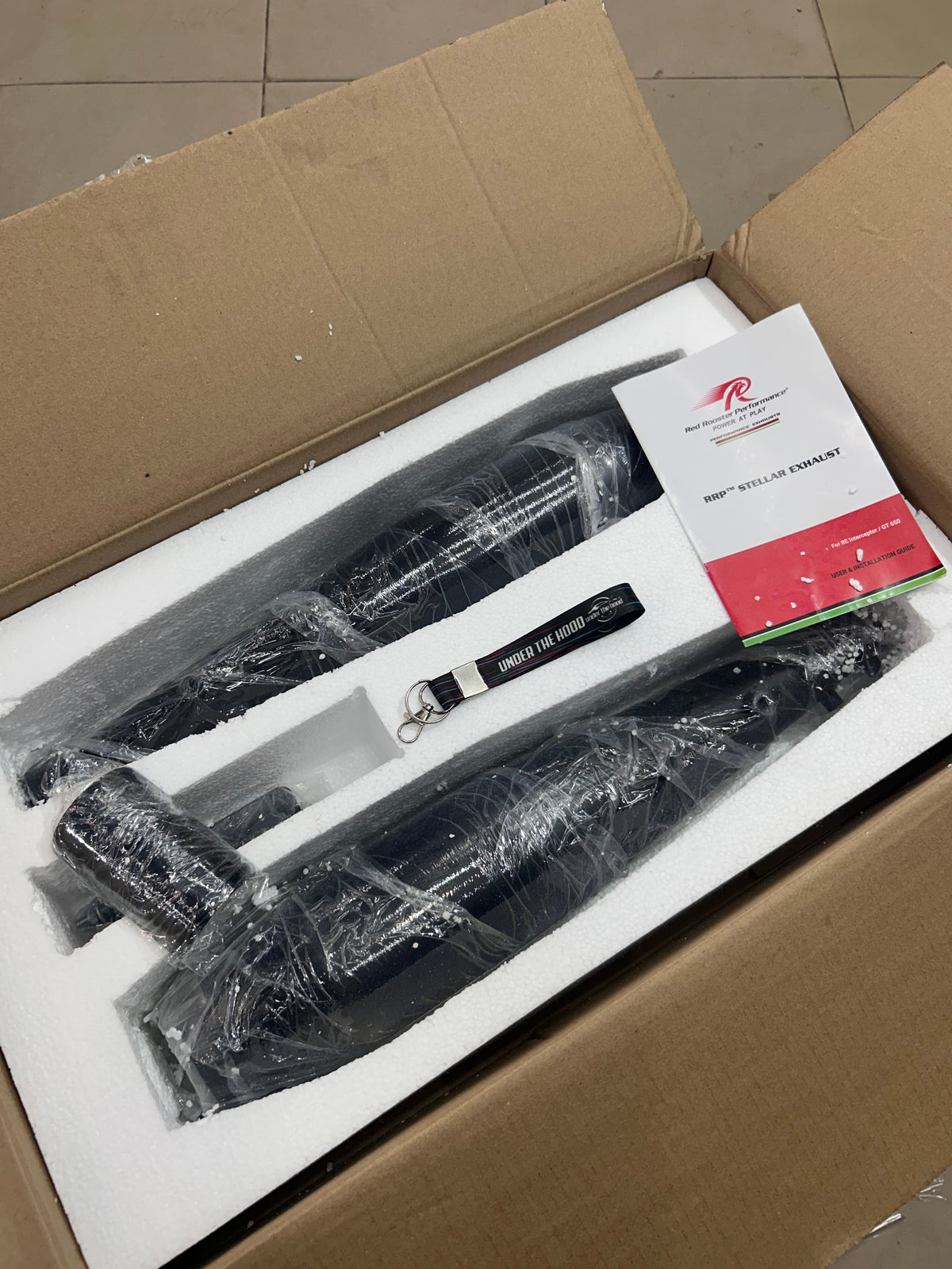 Red Rooster Black Matte Exhaust for Royal Enfield Interceptor 650 & Continental GT 650 – Stellar Edition