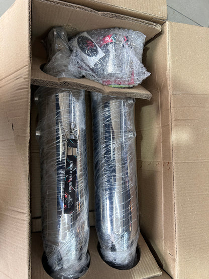 Red Rooster Astral Pro Polish Exhaust for Royal Enfield Super Meteor 650 – SS304, DB Killer, Performance Slip-Ons