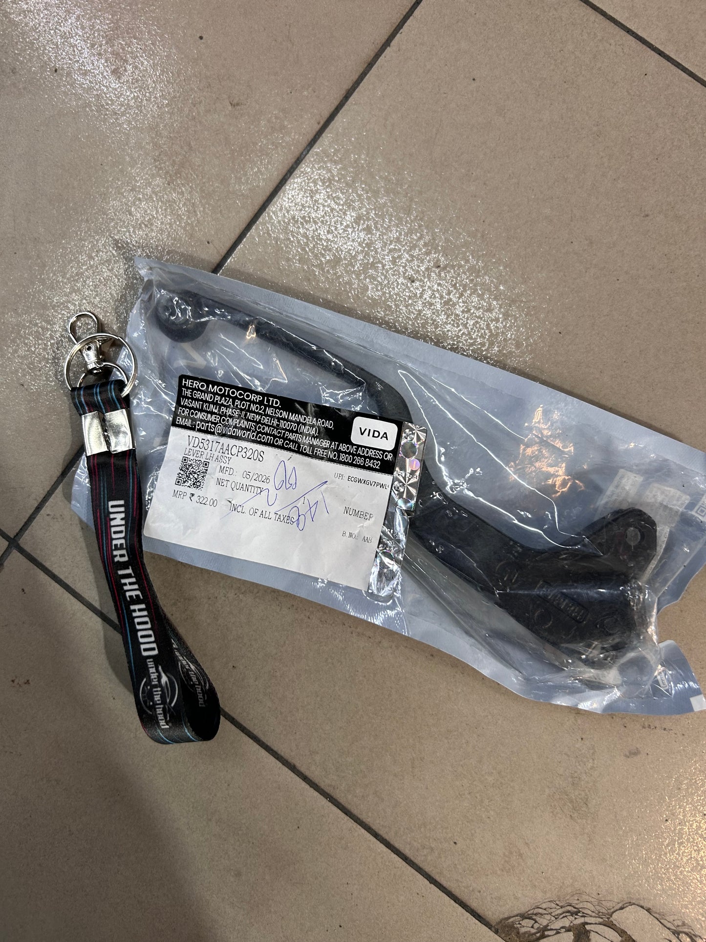 Hero VIDA VX2 Left Hand Brake Lever | LH Lever Assembly | VD5317AACP320S
