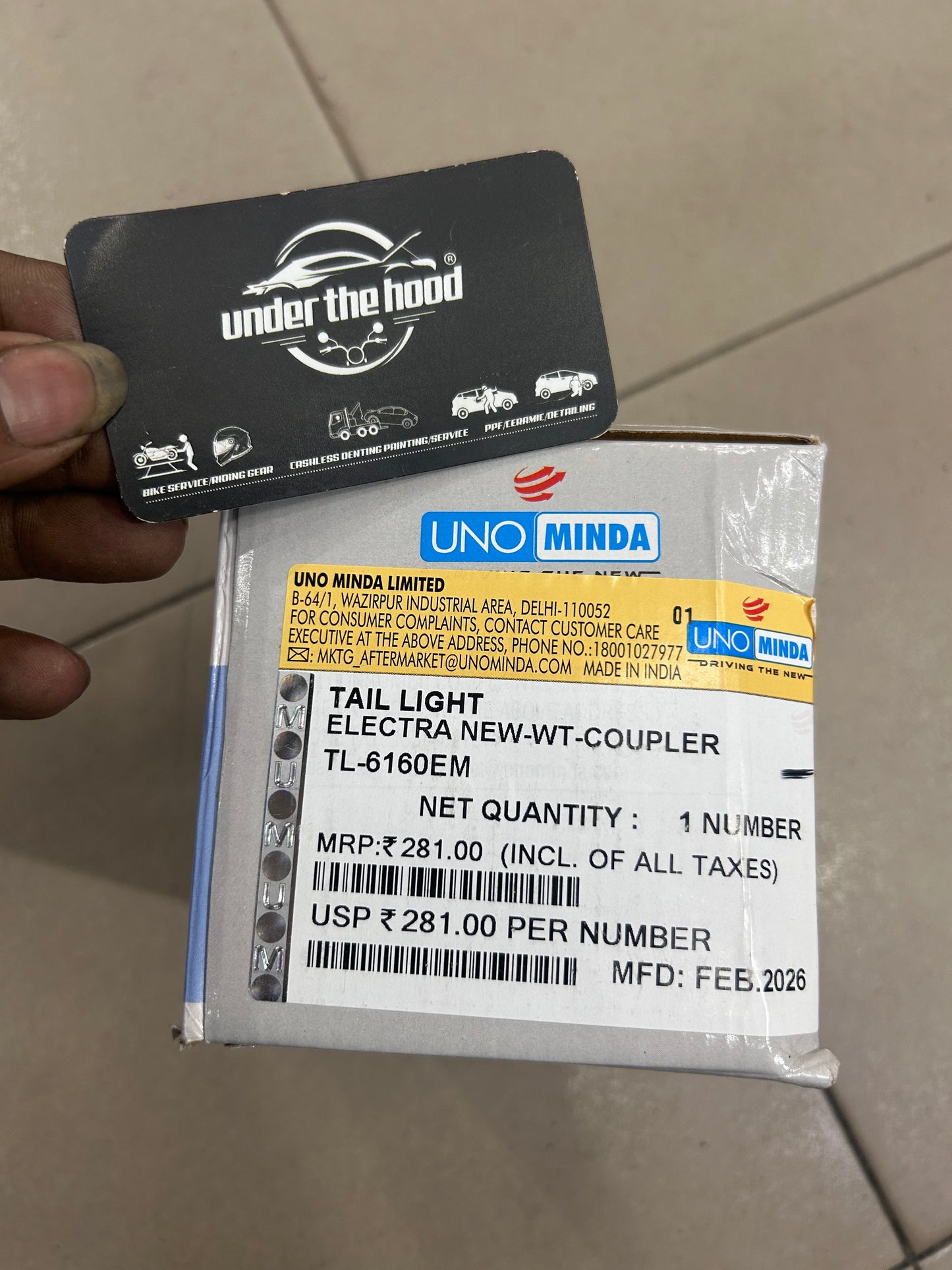 Uno Minda Tail Light Assembly with Coupler for Royal Enfield Electra 350 UCE | TL-6160EM