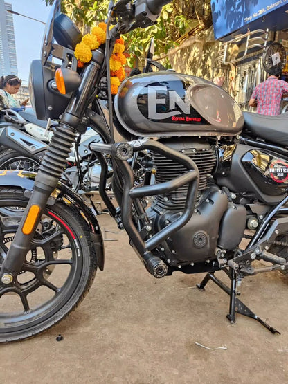 Bull Crash Guard for Royal Enfield Hunter 350 | Stainless Steel | Black Powder-Coated | Rust-Free