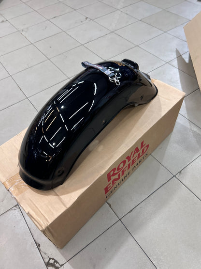 Royal Enfield RAQ00952/A Rear Mudguard with Sticker – Metallic Gloss Black – Bullet 350 Standard Black (J-Series BS6) – Genuine OEM