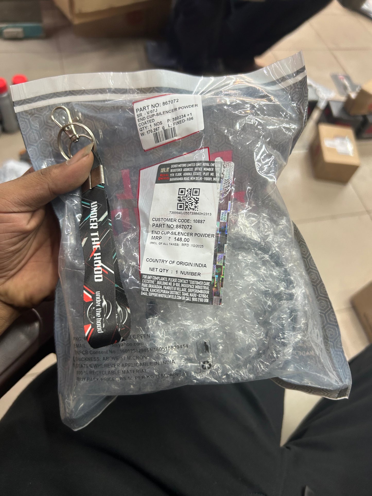 Royal Enfield End Cup – Silencer (Powder Coated) for Thunderbird 350 / Thunderbird 500 (UCE) – Part No. 867072