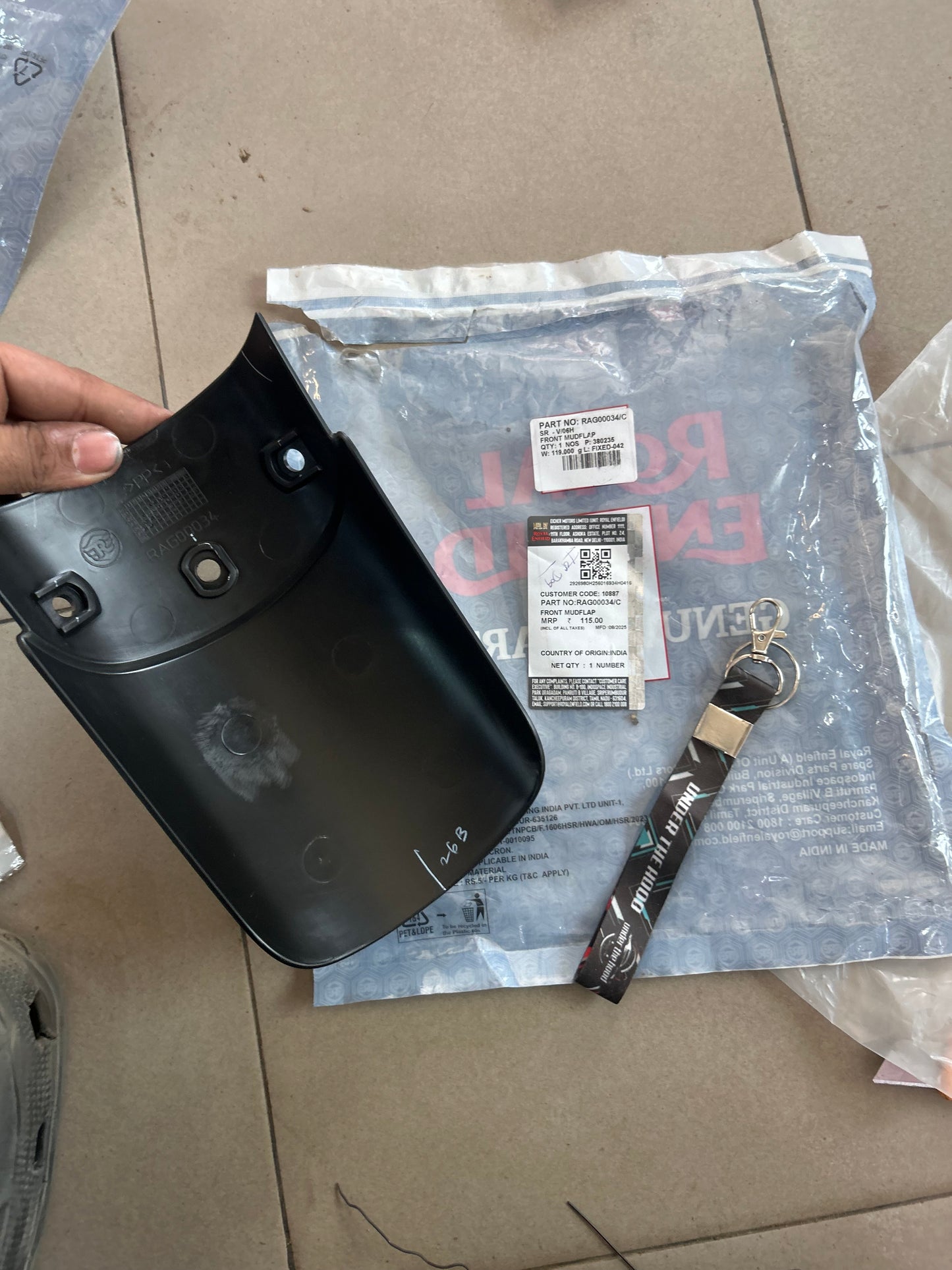 Royal Enfield RAG00034/C – Front Mudflap | Genuine OEM for Hunter 350  (All Colours)