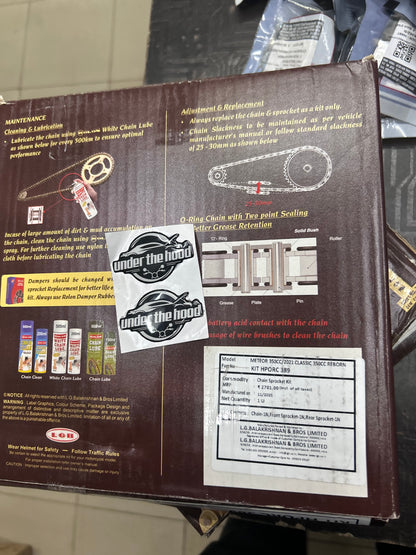 Rolon HPORC 389 Brass O-Ring Chain & Sprocket Kit for Royal Enfield Meteor 350 / Classic 350 Reborn / Hunter 350 – 15T/42T, 520, 104L – HPORC 389