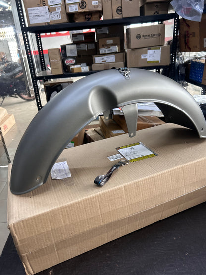 Genuine Royal Enfield Front Mudguard Assembly (Front Fender) – Gun Grey Matt for Classic 350 Reborn – RAG00139/A