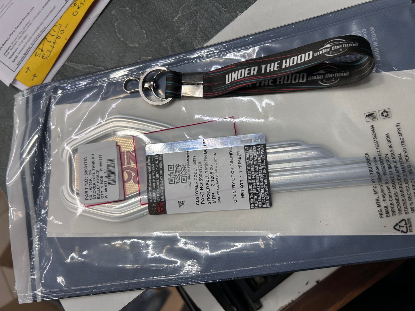 Fuel Tank Sticker / Monogram – Right Side (RH) for Bullet 350/500 UCE – 590317/A (Gold)