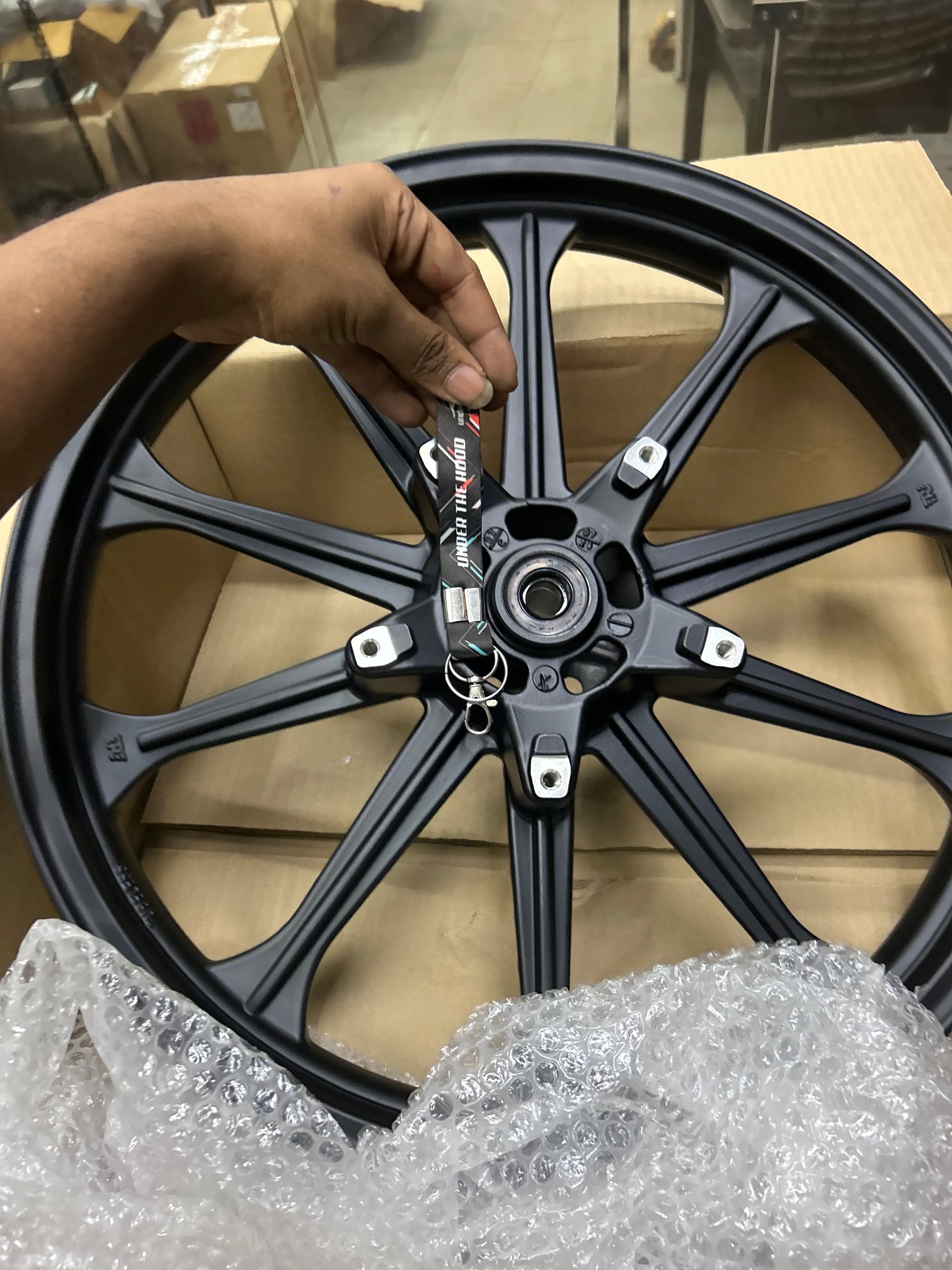 Royal Enfield Alloy Wheel Set (Front RAJ00447/A + Rear RAT00463/A) – OEM Black Alloy Wheels with Bearings & Valve for Classic 350 Reborn & New Bullet 350 (Spoke to Alloy Upgrade)