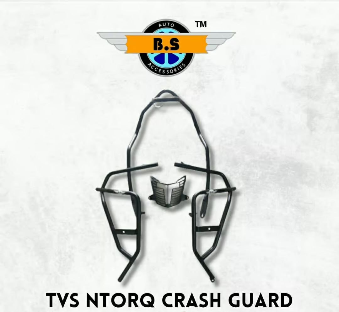 Heavy Crash Guard for TVS Ntorq | Stainless Steel | Black Powder-Coated | BS Auto