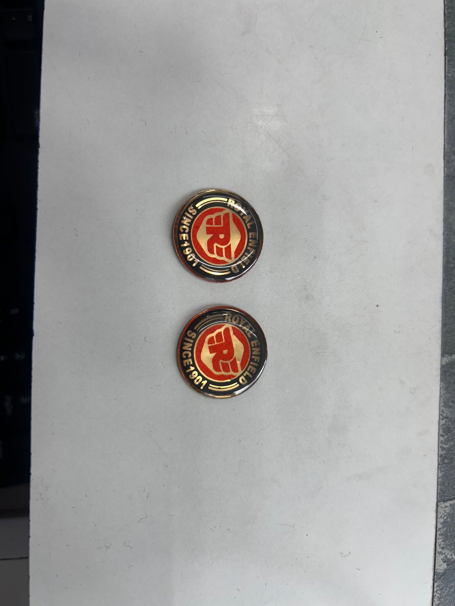 Royal Enfield Key Logo Sticker Set (2 pcs) – OEM‑Style Emblem for UCE Model Keys