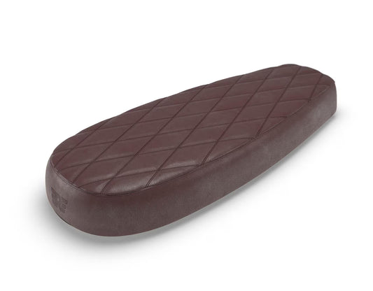 Royal Enfield 1990481 brown signature bench seat for Interceptor 650 quilted flat profile