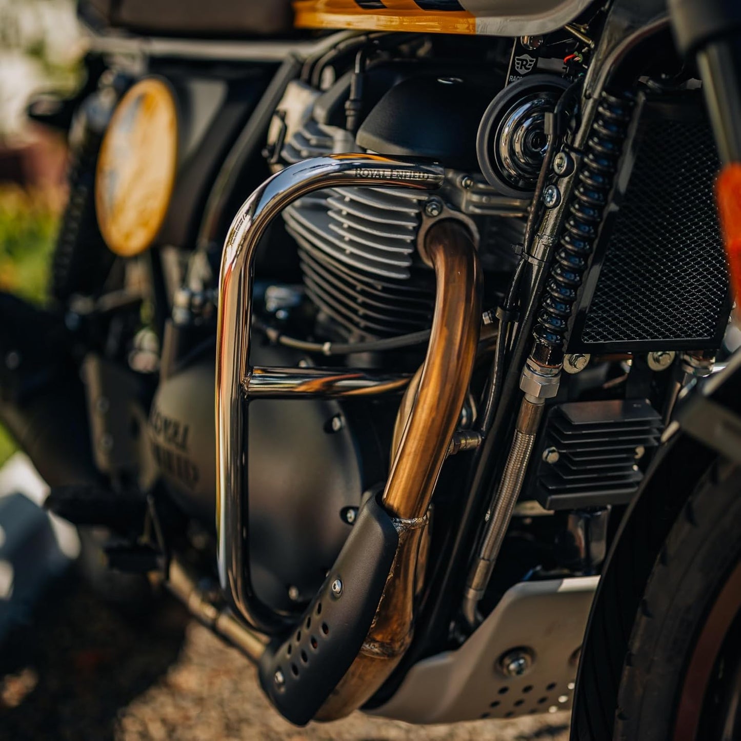 1990504 Silver Large Engine Guards – RE 650 Twins & Bear 650