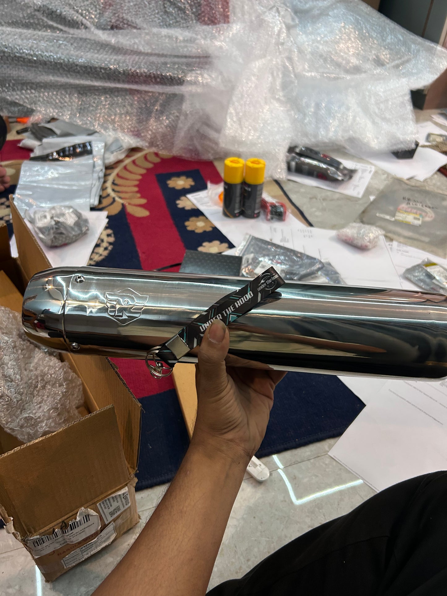 Royal Enfield 1990718 Silver Tapered Silencer-IN — Genuine OEM Exhaust for Classic 350 & 500 UC