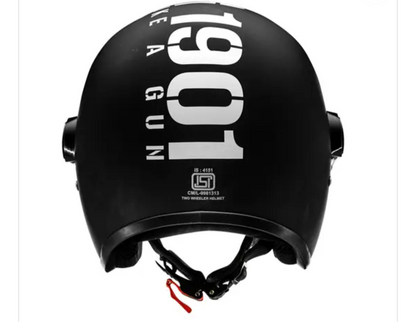 ROYAL ENFIELD MLG COPTER FACE LONG VISOR HELMET - MATT BLACK/DK