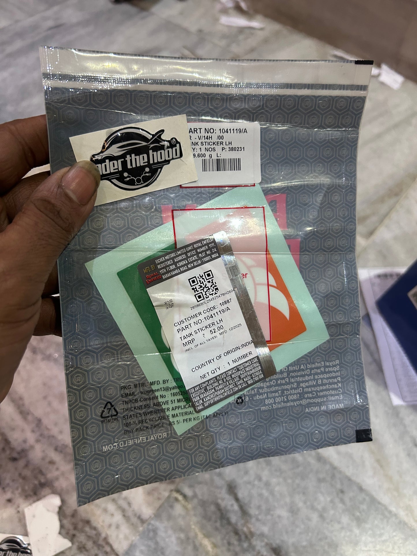 Genuine Royal Enfield Fuel Tank Sticker LH for Classic 350 ABS (BS4) | 1041119/A