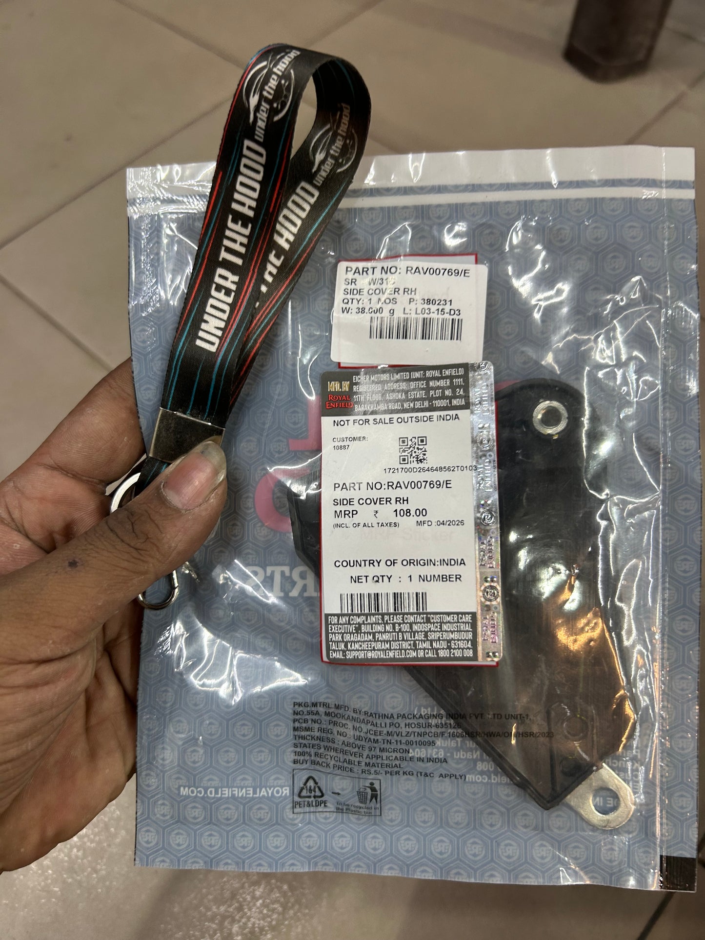 Royal Enfield RAV00769/E – Side Cover RH (Right-Hand) – Himalayan 411 (Euro 5 / Euro V)
