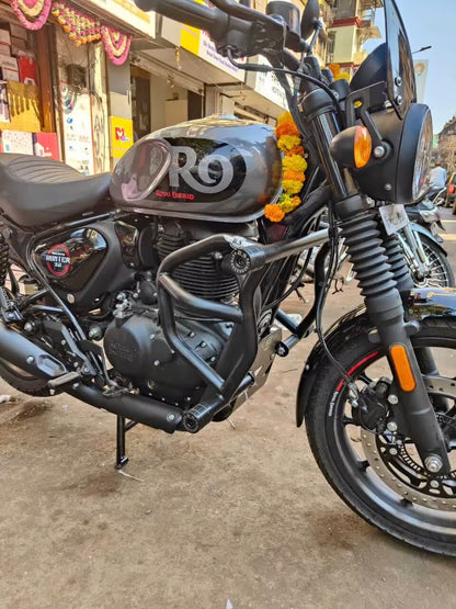 Bull Crash Guard for Royal Enfield Hunter 350 | Stainless Steel | Black Powder-Coated | Rust-Free