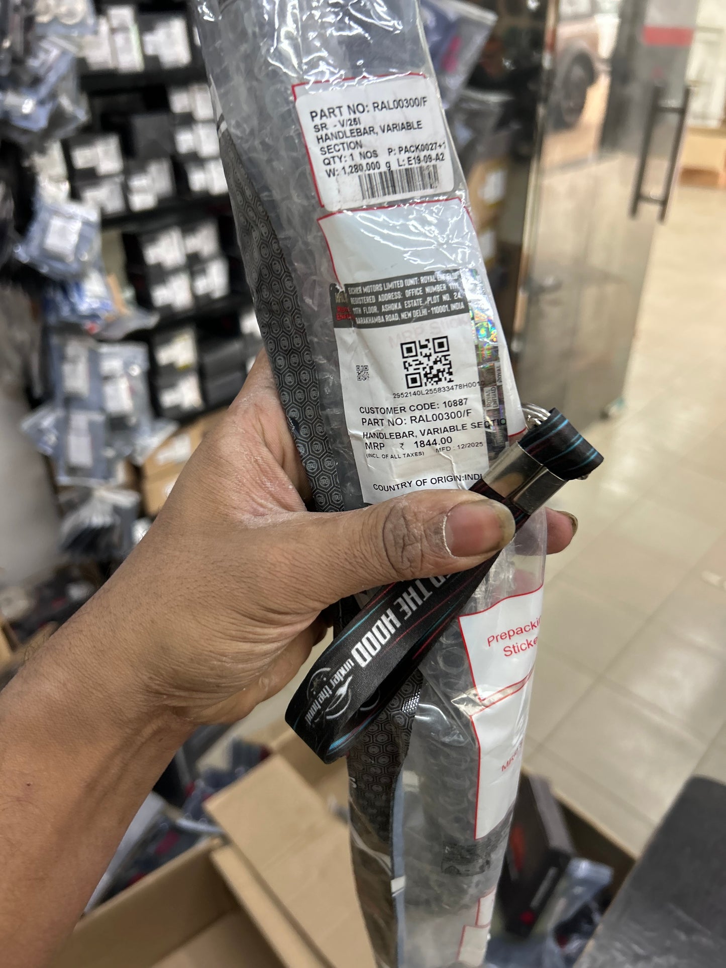 Royal Enfield RAL00300/F – Handlebar (Variable Section / Tapered) for Himalayan 450 (MY2024+) | Genuine OEM